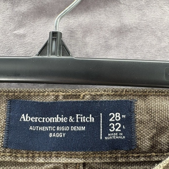 Abercrombie Fitch Double Knee Pants Mens 28x32 Brown Canvas Workwear Baggy Y2K - Picture 3 of 6